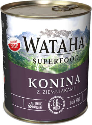 Karma - Wataha SuperFood karma mokra dla psa 86% konina z ziemniakami i witaminami puszka 850g - 440316