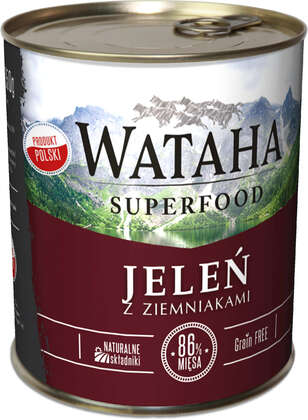 Karma - Wataha SuperFood karma mokra dla psa 86% jelenia z ziemniakami puszka 850g - 440314