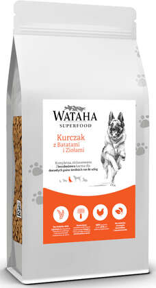 Karma - Wataha SuperFood karma sucha psy dorosłe do 45kg kurczak z batatami i ziołami waga 2kg - 440513