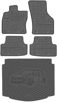 Volkswagen Golf VII Hatchback 2012-2020 Bagażnik RIGUM 837087 + Dywaniki FROGUM 0397