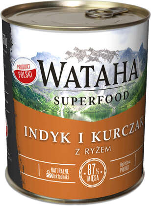 Karma - Wataha SuperFood mokra dla psa 87% indyka z kurczakiem + ryż i witaminy puszka 850g - 440318