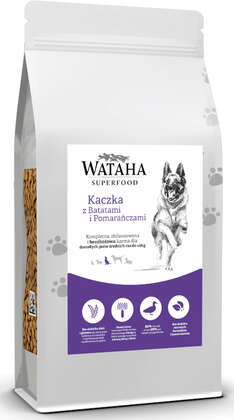 Karma - Wataha SuperFood karma sucha psy dorosłe do 45kg kaczka z batatami i pomarańczami waga 6kg - 440511