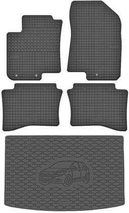 Hyundai i20 II Hatchback 2014-2019 Bagażnik RIGUM 810165 + Dywaniki MOTOHOBBY 180301