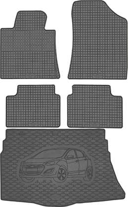 Hyundai i30 II Hatchback 2012-2017 Bagażnik RIGUM 810226 + Dywaniki PETEX P97310