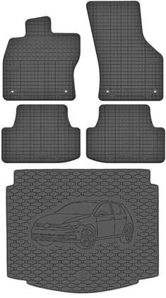 Volkswagen Golf VII Hatchback 2012-2020 Bagażnik RIGUM 837087 + Dywaniki MOTOHOBBY 150804