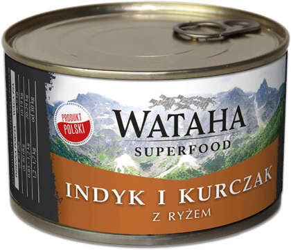 Karma - Wataha SuperFood mokra dla psa 87% indyka z kurczakiem + ryż i witaminy puszka 410g - 440317