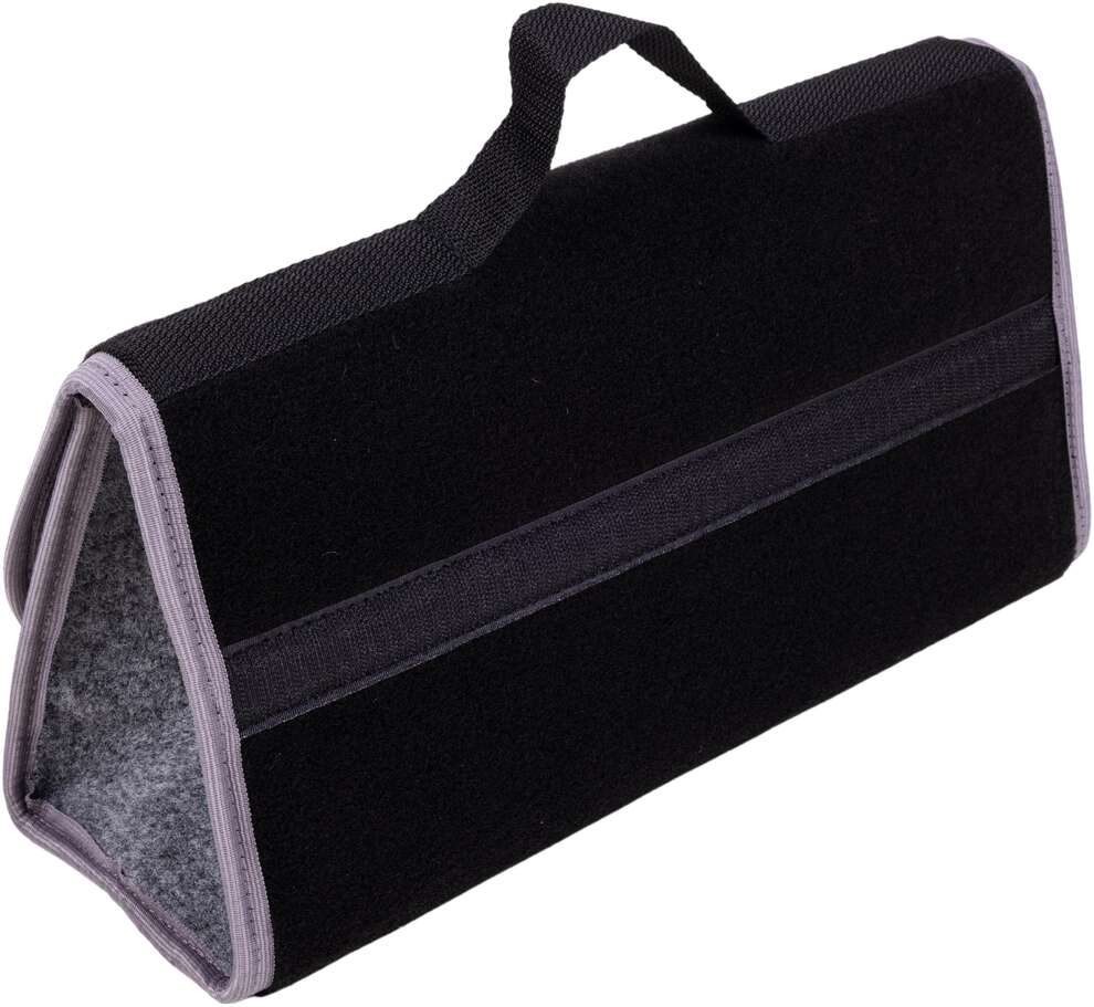 Kuferek samochodowy do bagażnika - MAX-DYWANIK (poziomy) – Czarny ( z popielatymi boczkami)