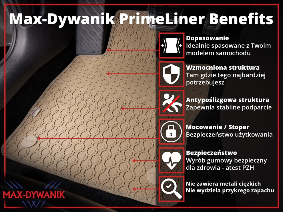 Opel Astra IV J GTC 2011-2019 Dywaniki gumowe PRIME-LINER MAX-DYWANIK