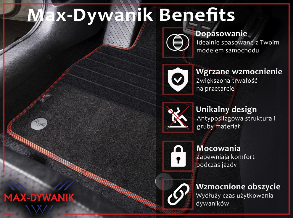 Opel Astra V K 2015- Dywaniki welurowe MAX-DYWANIK (ORDER) 10526