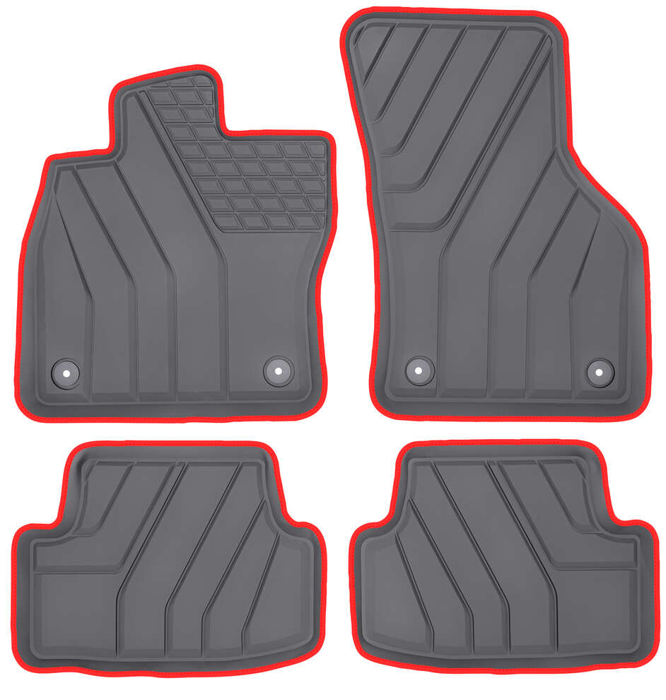 Seat Leon IV 2020- Dywaniki gumowe SPARTLine AP1101/5  - Nubuk czerwony (nitka czerwona)